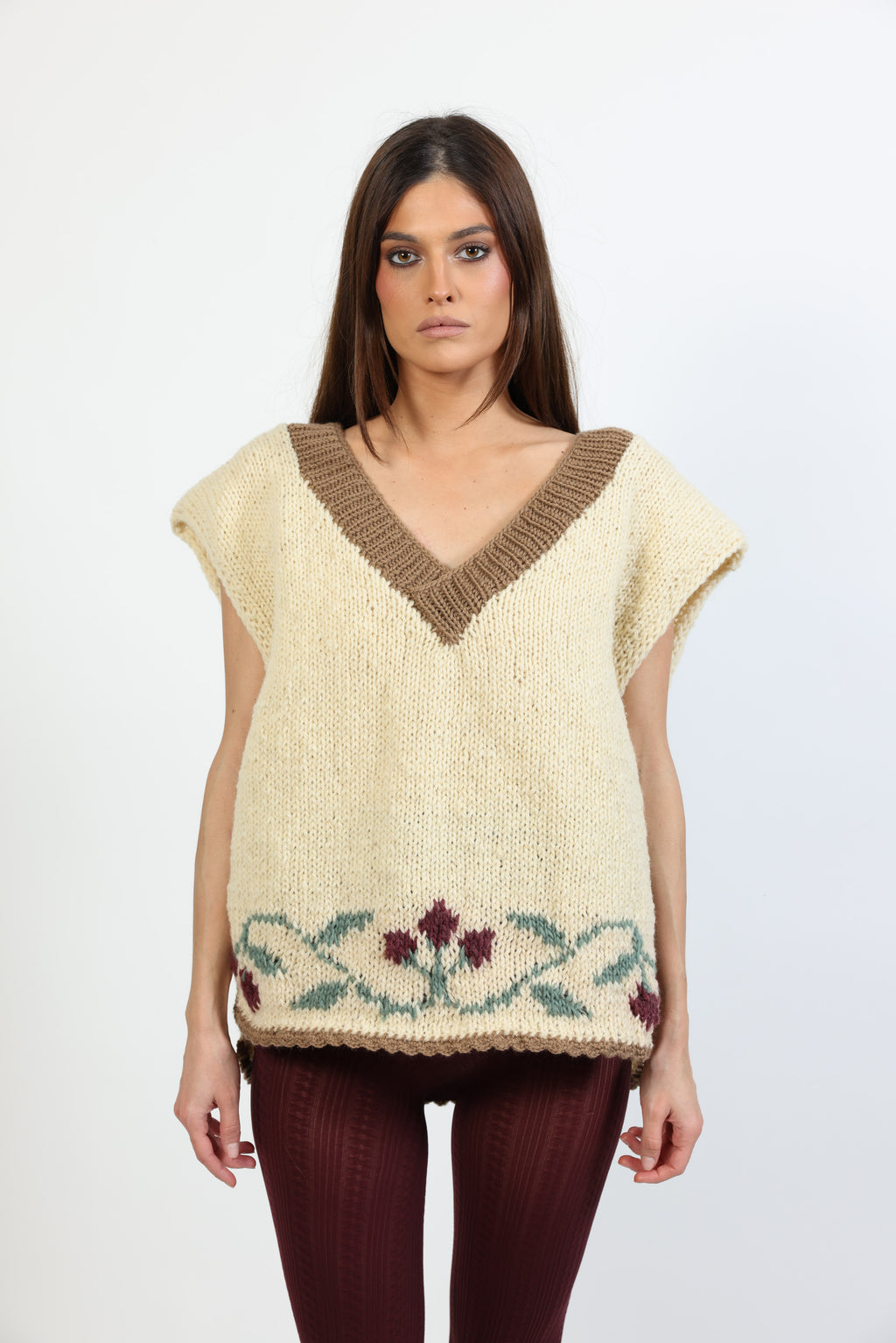 V-neck blackberry vest