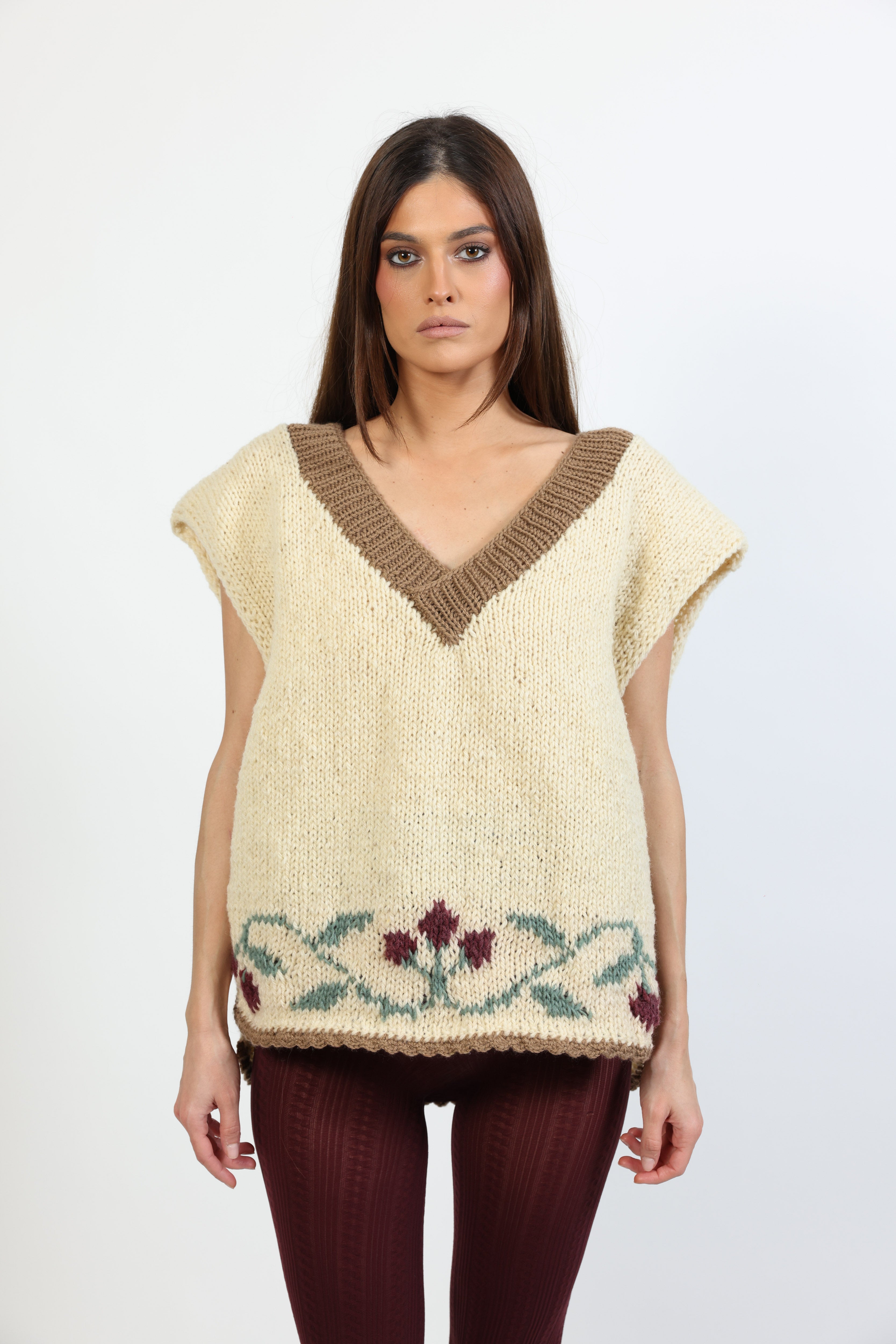 V-neck blackberry vest