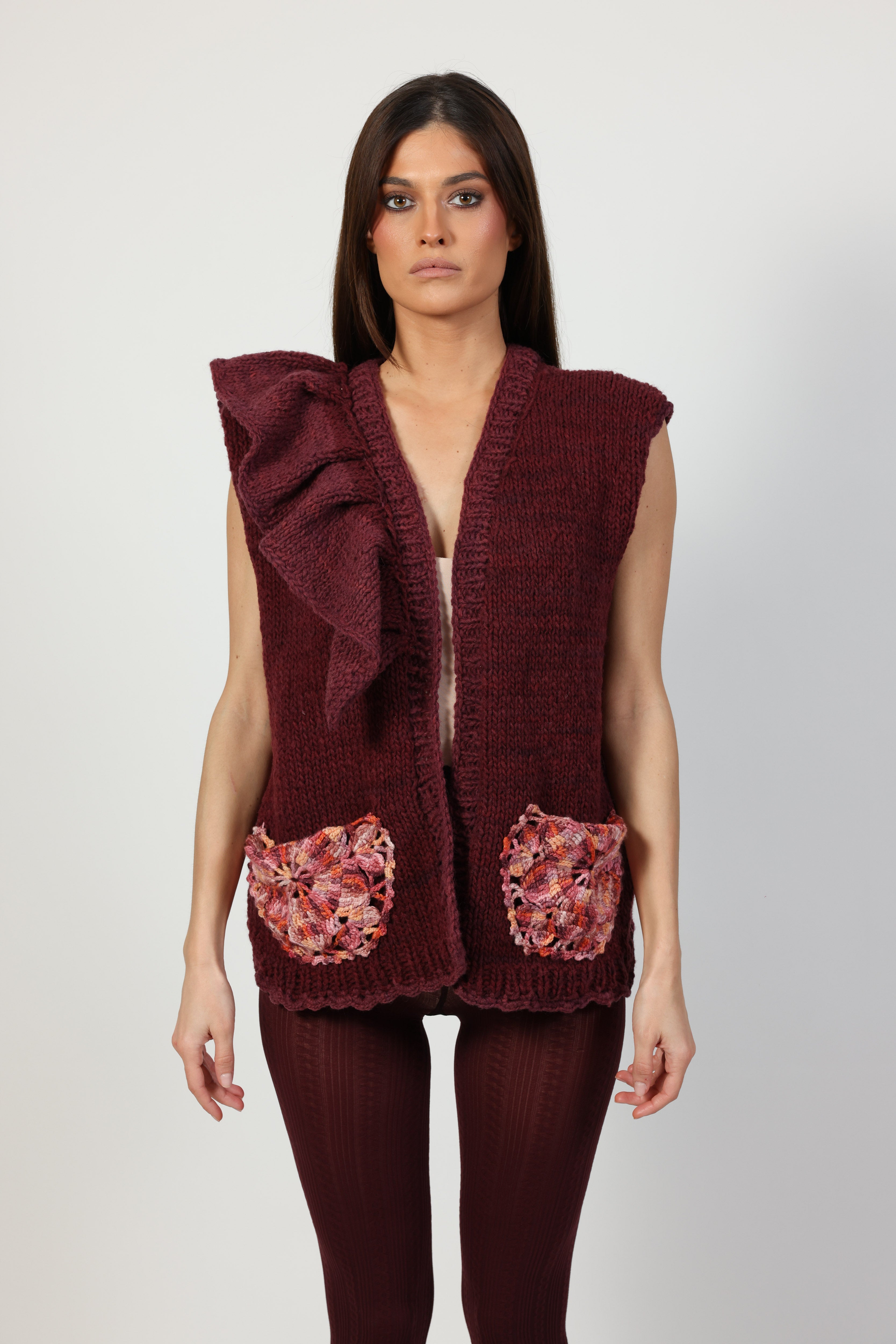 vest with ruffle