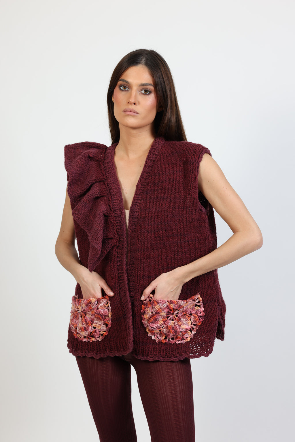 vest with ruffle