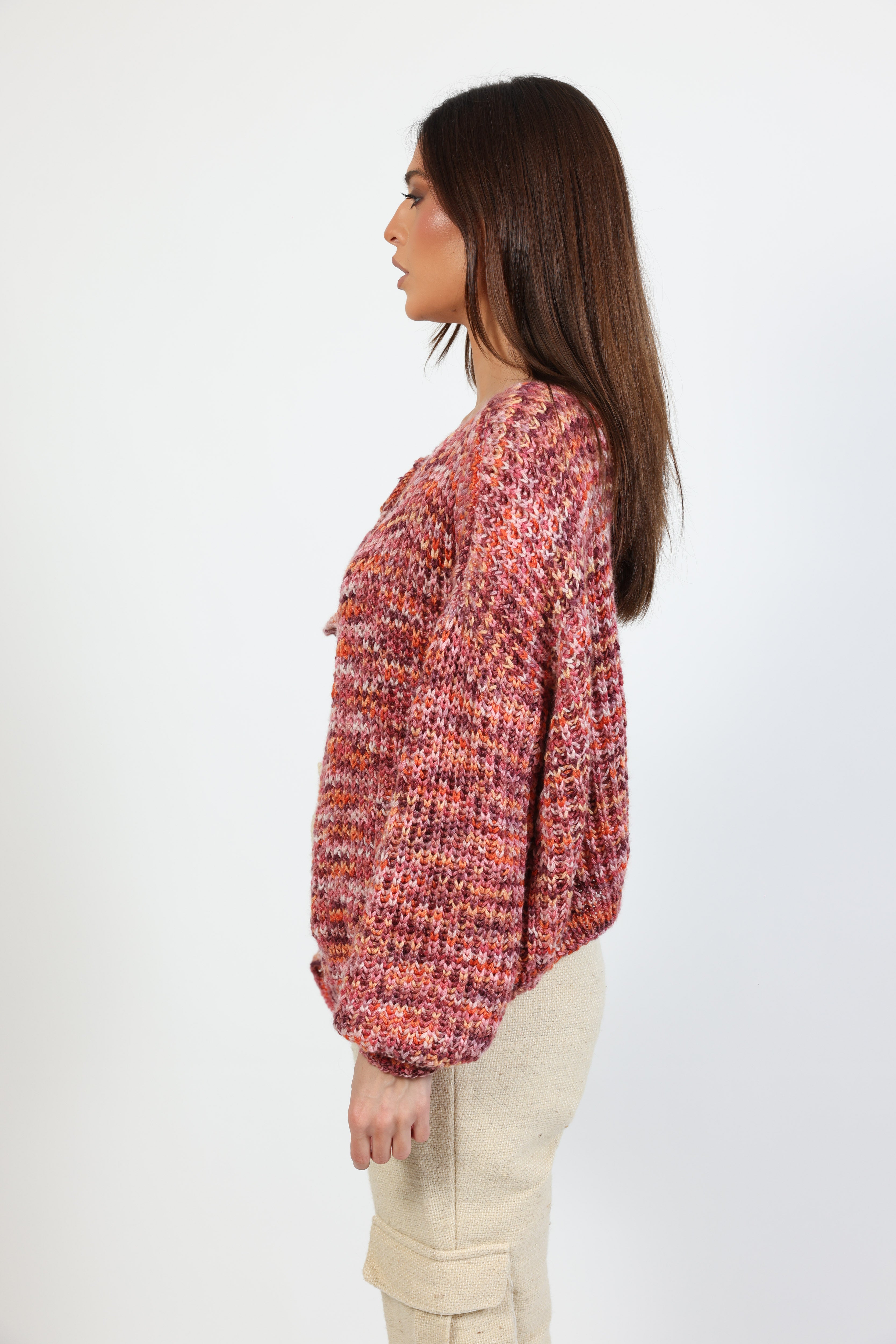 cardigan with ruffle