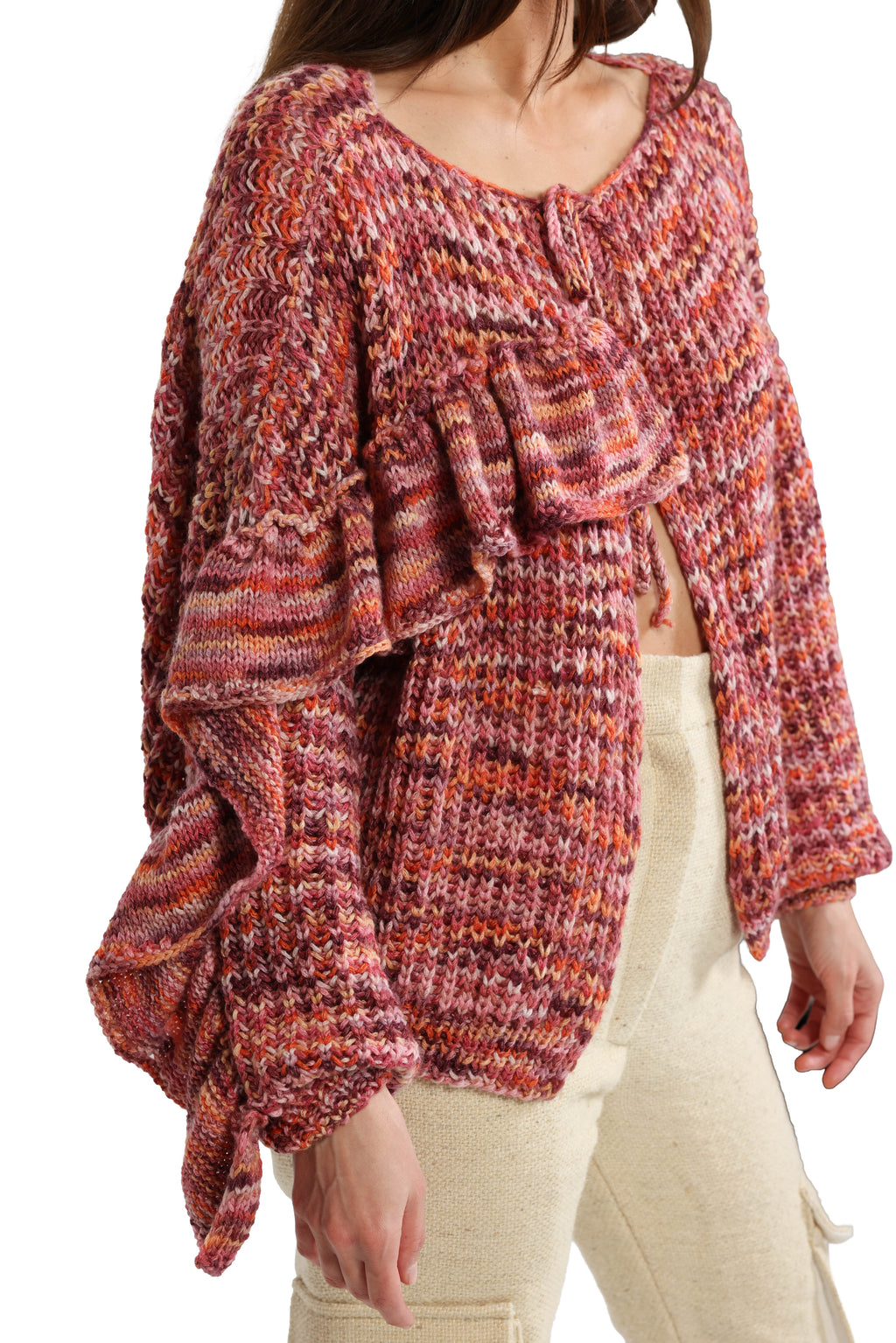 cardigan with ruffle