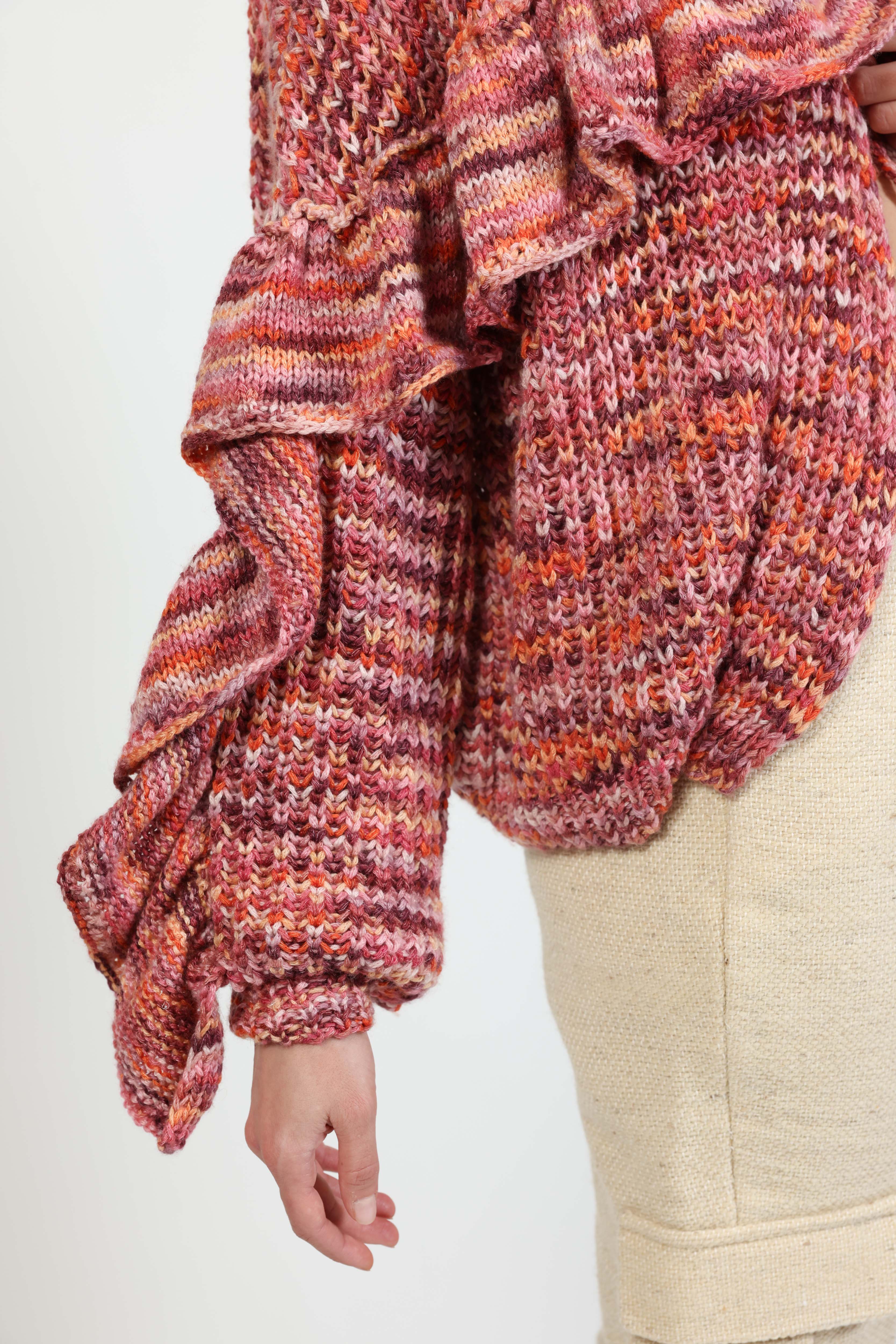 cardigan with ruffle