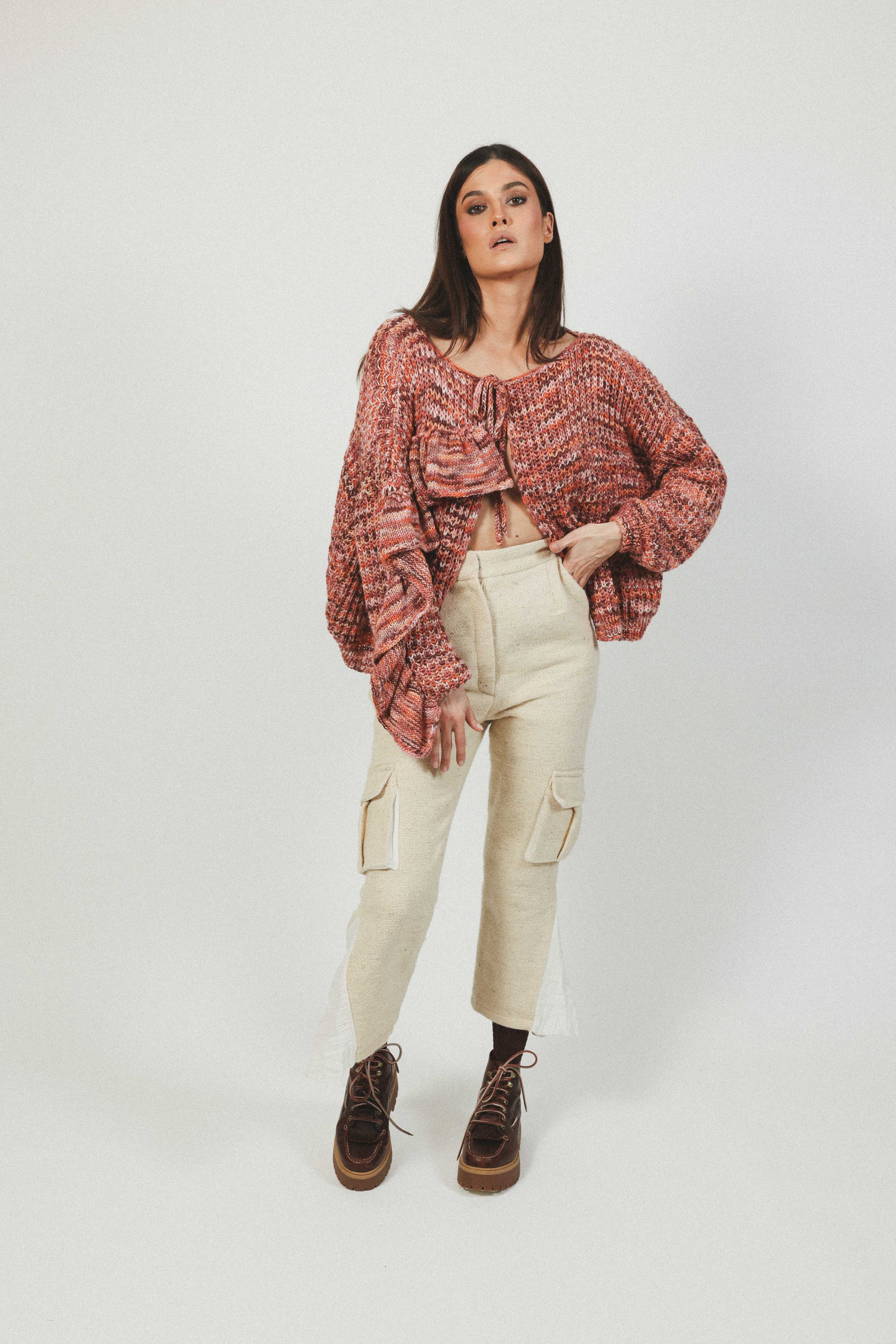 cardigan with ruffle