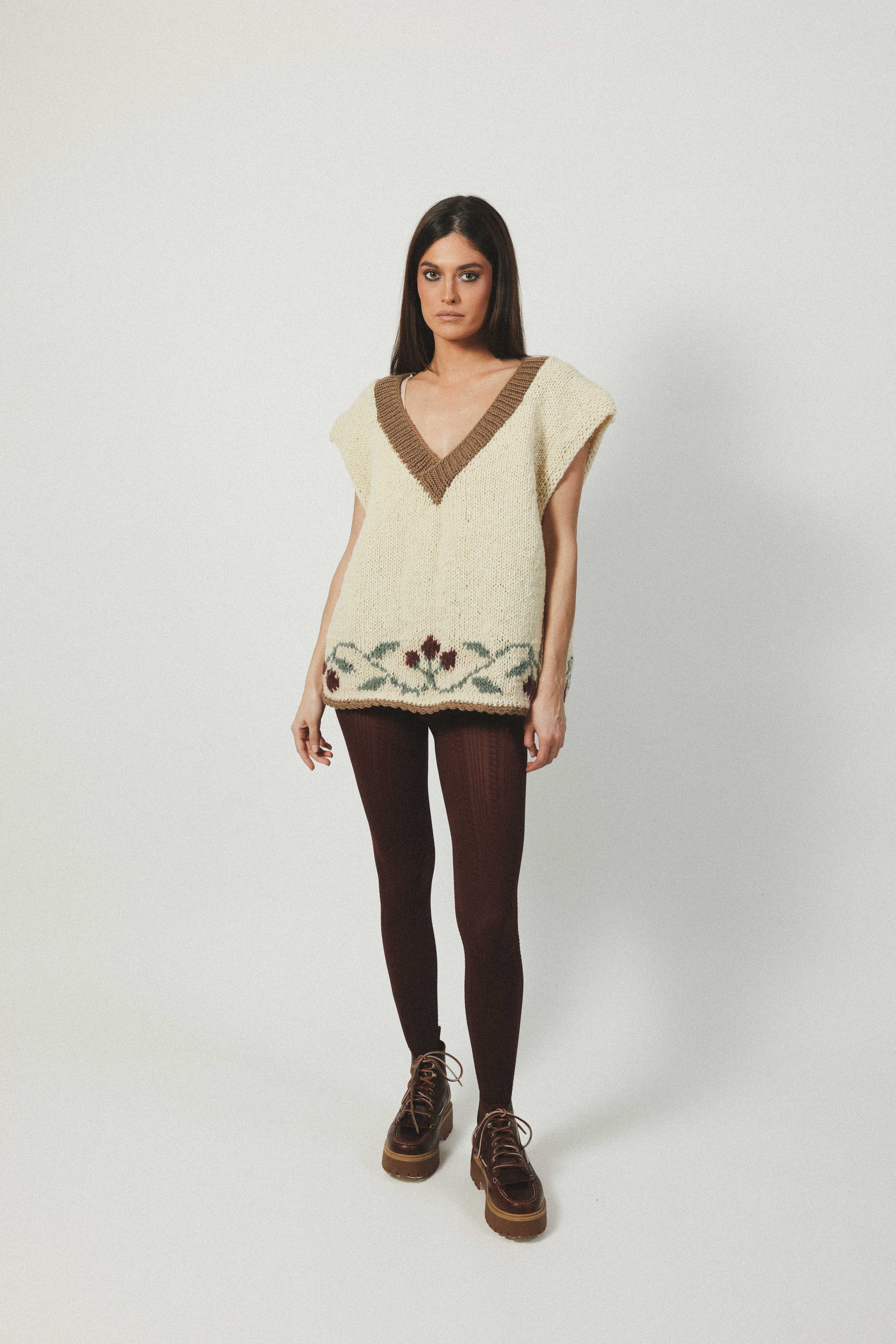 V-neck blackberry vest