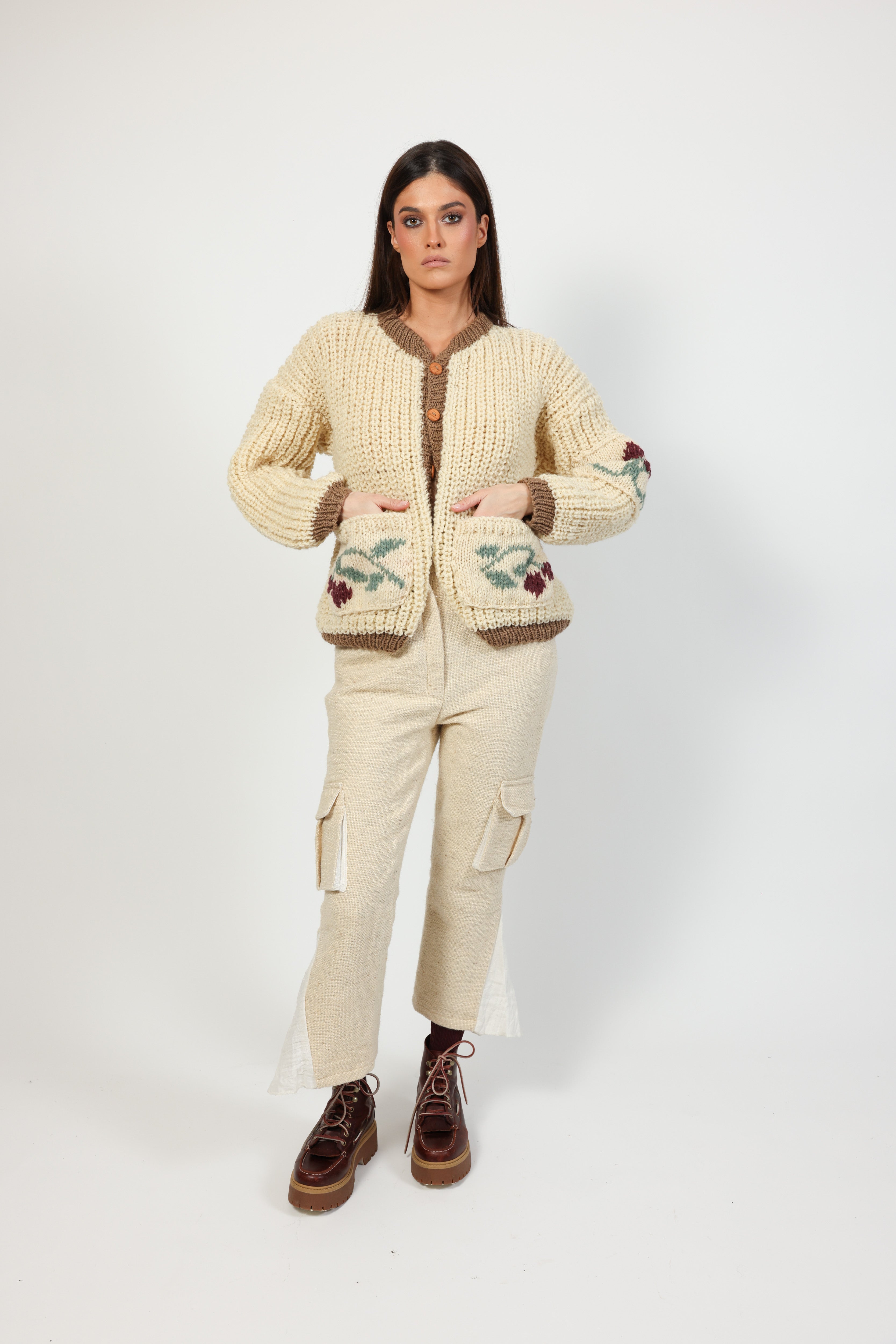 knitted blackberry bomber jacket