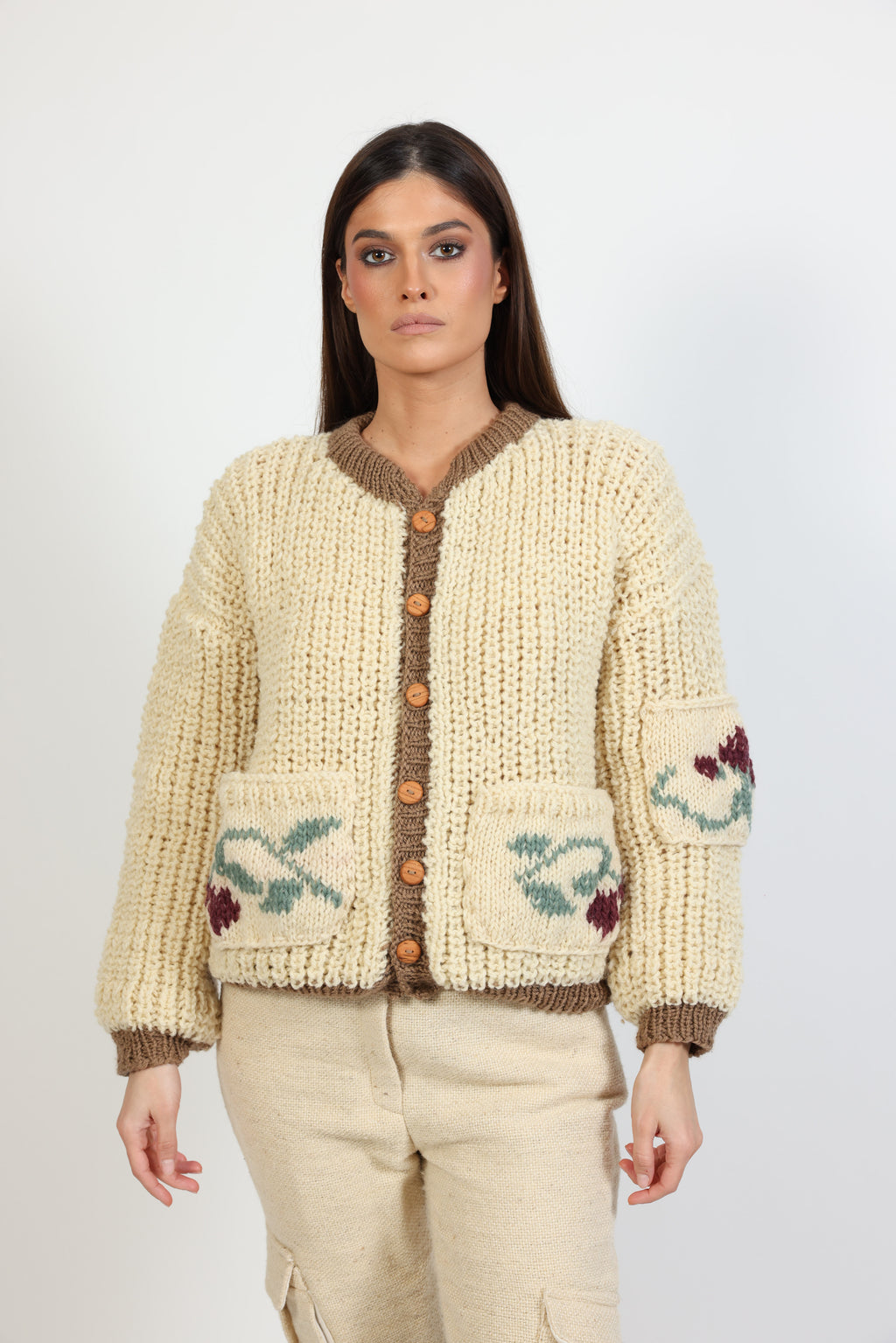 knitted blackberry bomber jacket