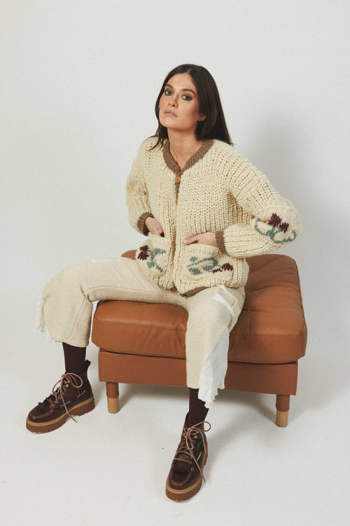 knitted blackberry bomber jacket